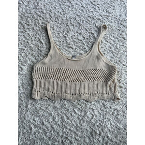 Women's Knit Tank Top Size L Beige